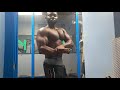 black muscle man flexing ,chest bounce