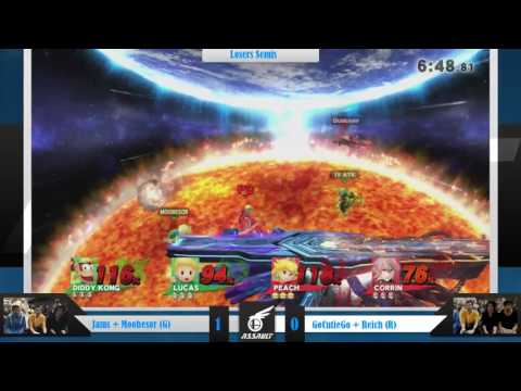 Otafest Assault 4 - Smash 4 Doubles LSs - Reich + GoCutieGo (Red) vs Jams + MOOBESOR (Green)