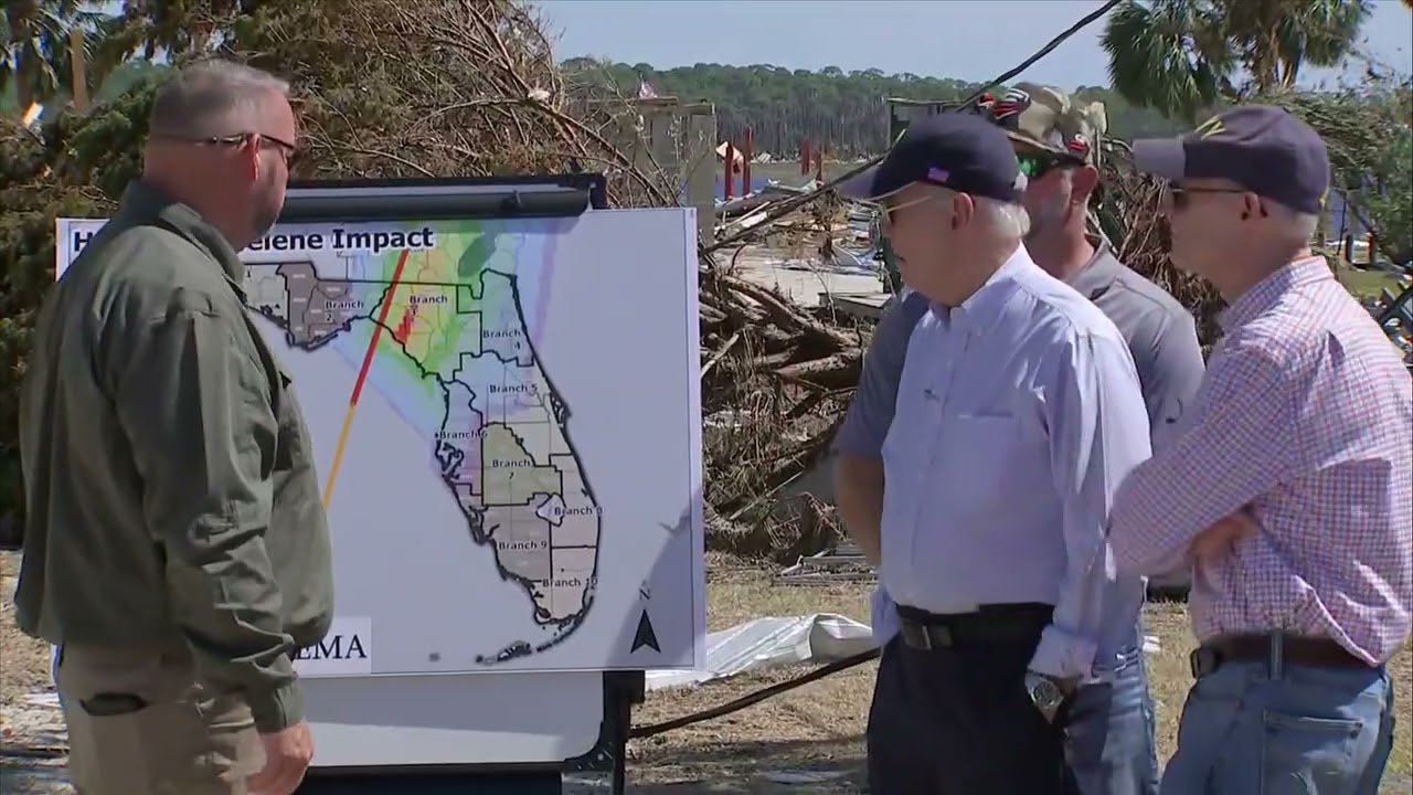 RAW VIDEO: President Biden in Keaton Beach surveying Hurricane Helene damage