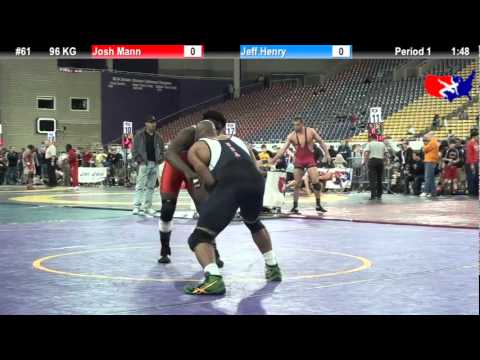 Last Chance Qual 96 KG: Josh Mann (Missouri Valley WC) vs. Jeff Henry (El Camino College)
