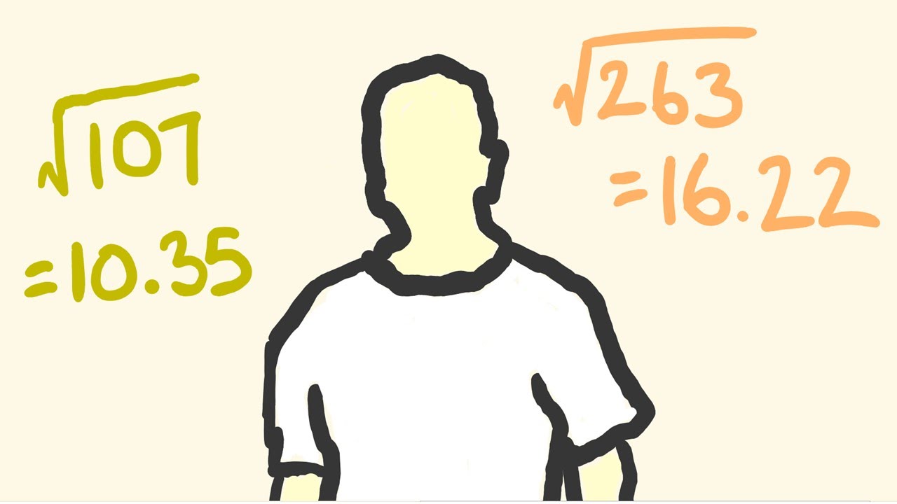 Square root of ANY number instantly - shortcut math.