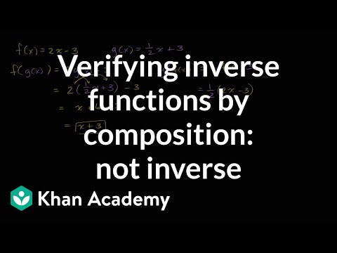 Verifying Inverse Functions By Composition Not Inverse Video Khan Academy