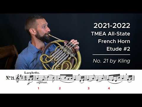 2021-2022 TMEA All-State French Horn Etude #2 - No.  21 by Kling