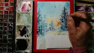 Magical Watercolor Winter Wonderland ❄️✨ Relaxing Fantasy Painting