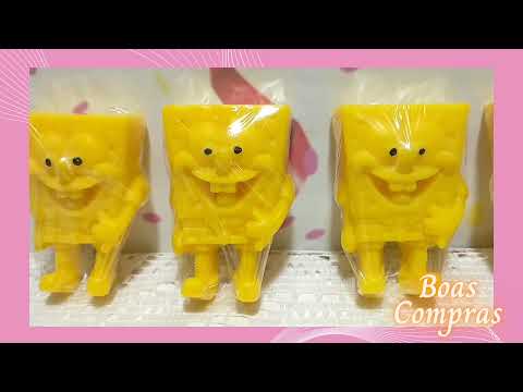 Sabonete Esponja Amarela Artesanal Tema Fundo do Mar e Oceano Encantado Festas Infantis