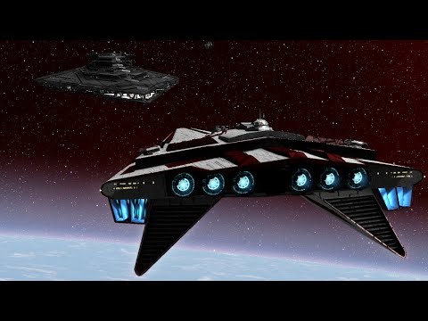 Resurgent vs 2 Nebulas Star Destroyer Empire at War Remake - Task Force The Republic Submod NPC Wars