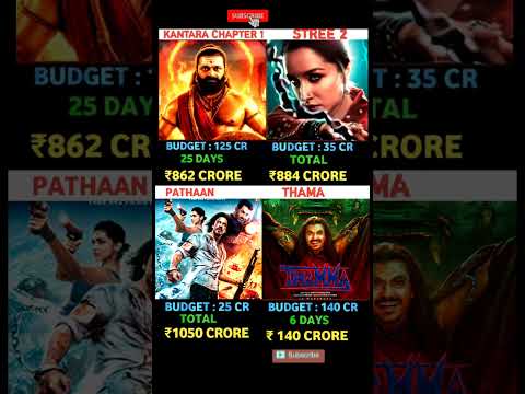 Kantara Chapter 1 Vs Stree 2 Vs Pathaan Vs THAMA Box Office collection comparison