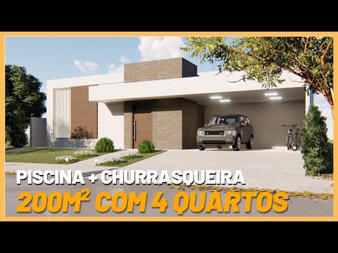 CASA 200m² COM 4 QUARTOS, PISCINA E CHURRASQUEIRA