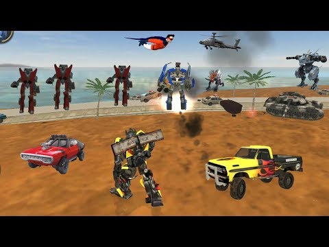 Vegas Crime Simulator (Transformer Fight Robot Car on Sea)Transformer Pickup Truck Robot Car - HD