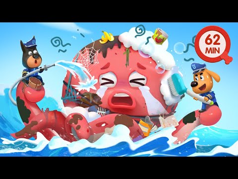 Police Save the Giant Octopus | Protect the Environment | Kids Cartoon | Sheriff Labrador
