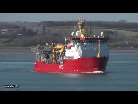 HMS PROTECTOR A173 DEPARTS DEVONPORT NAVAL BASE AT DEVILS POINT - 26th February 2021