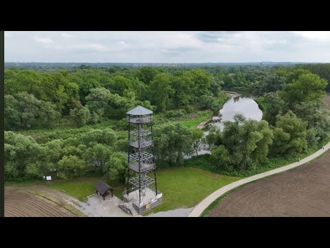 Chałupki wieża z widokiem na  meandry Odry