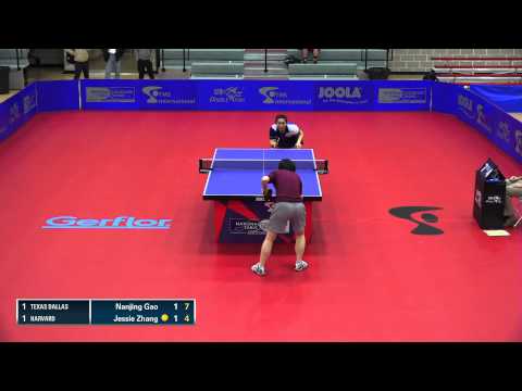 2016 NCTTA Nationals Women's Teams RR - Nanjing Gao (UT Dallas) vs Jessie Zhang (Harvard)