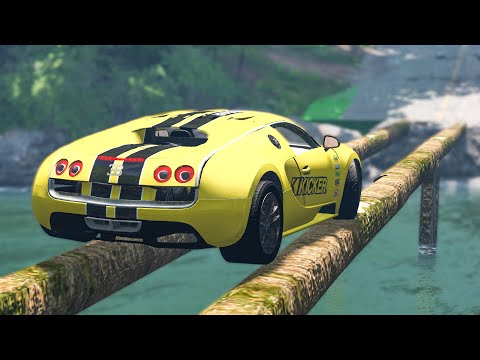 Cars vs Log Bridge #2 - BeamNG Drive | CRASHdriven