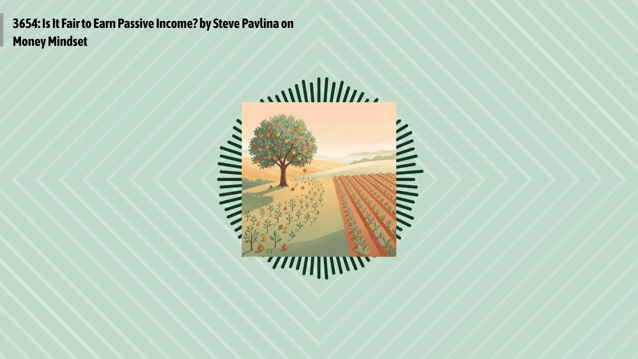 3654: Is It Fair to Earn Passive Income? by Steve Pavlina on Money Mindset | Optimal Finance...