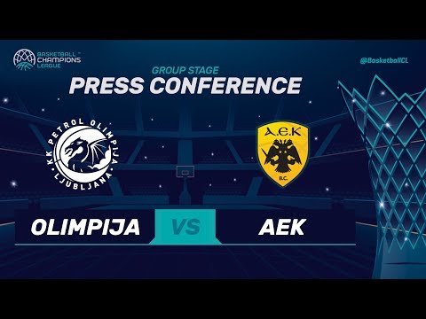 Petrol Olimpija v AEK - Press Conference - Basketball Champions League 2017-18