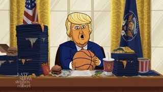 Cartoon Donald Trump Announces His March Madness Bracket Picks