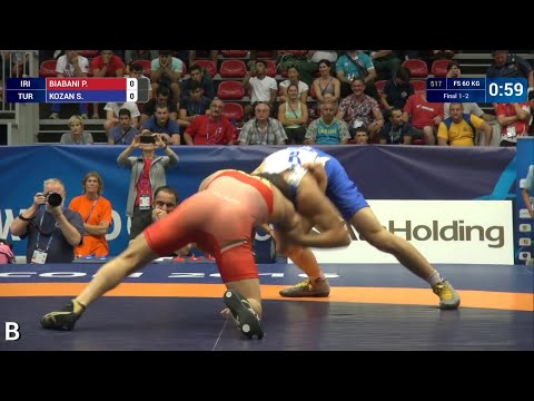 GOLD FS - 60 kg: P. BIABANI (IRI) df. S. KOZAN (TUR), 3-1
