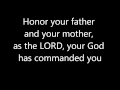 Honor Your Father and Mother with lyrics - Steve Green