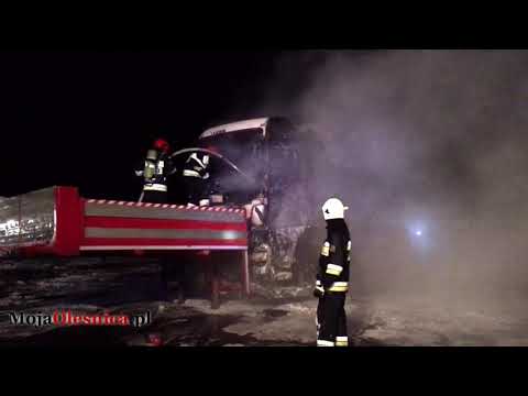 8.01.2019 DK25, Ostrowina - pożar ciężarówki