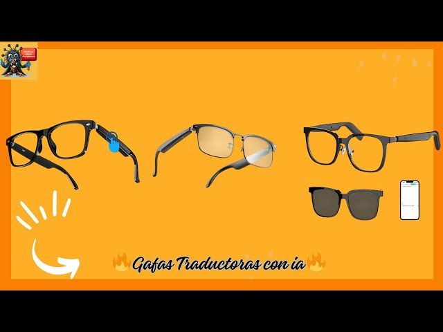 Vídeo relacionado con Gafas Inteligentes con Bluetooth y traducción de IA, altavoz integrado, solares polarizadas, notas de reuniones, unidad de traducción en tiempo real