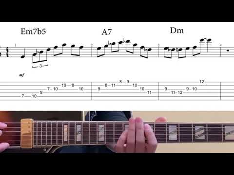 Minor 2-5-1 Jazz Exercises In Dm – Wes Montgomery, George Benson, Pat Martino Style