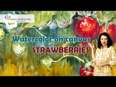 How to paint watercolor on acrylic primed canvas: experimental approach