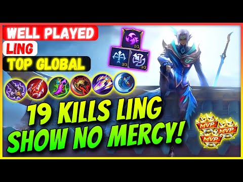 19 Kills ling Show No Mercy! [ Top Global ling ] Well Played - Mobile Legends Gameplay And Build.