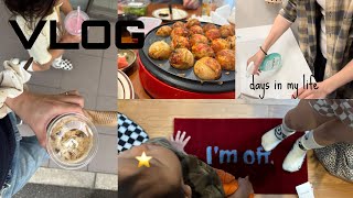 [VLOG]2児母👩🏻‍🦱/土日の過ごし方/家事掃除🧹/業務スーパー購入品/タコパ🐙/かわいいラグGET❤️‍🩹