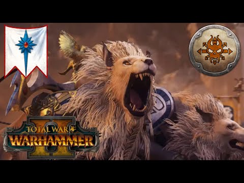 War Lion Chariots Carrying The Heavy Chariot Name. High Elves Vs Norsca. Total War Warhammer 2