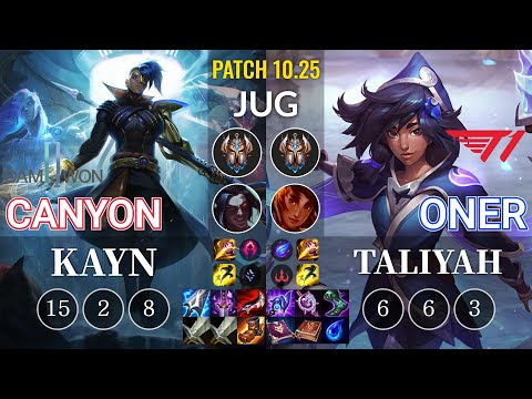 DWG Canyon Kayn vs T1 Oner Taliyah Jungle - KR Patch 10.25