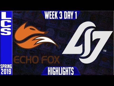 FOX vs CLG Highlights | LCS Spring 2019 Week 3 Day 1 | Echo Fox vs Counter Logic Gaming