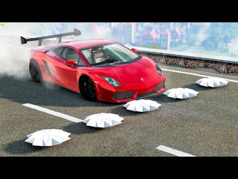 Cars vs Spinning Blade Spikes - BeamNG Drive | Crashes