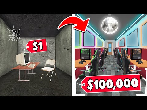 $1 vs $100,000 Gaming Arcade! (Internet Cafe Simulator 2)