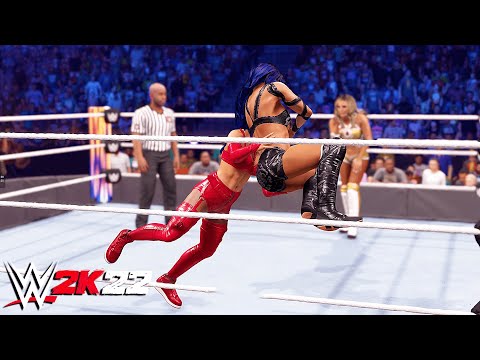 WWE 2K22: Sasha Banks vs Carmella vs Peyton Royce - Extreme Rules | PC Gameplay