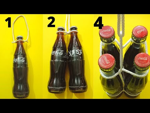 How to lift bottle easily/ bottle knot / bottle sling knot- try knot and craft