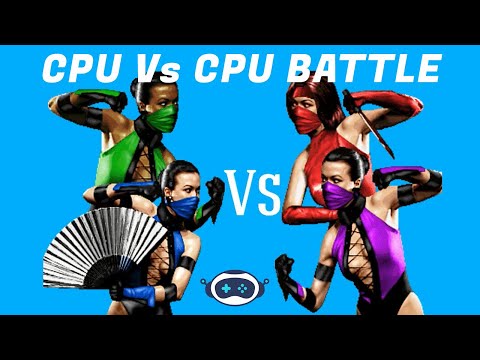 MORTAL KOMBAT TEAM BATTLE GAMEPLAY (MUGEN) - CPU Vs CPU -  JADE / KITANA VS MILEENA / SKARLET