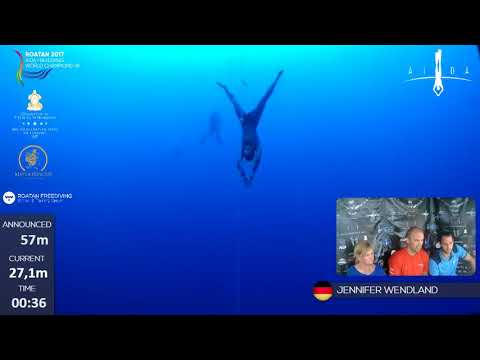 Tieftauchen Nationalrekord / Jennifer Wendland 57m / 2017-08-28 WM in Roatan