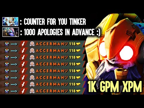 When This Zeus Counter Pick Against Radical Tinker This Happen - 1kGpm,Xpm Rip Dota 2