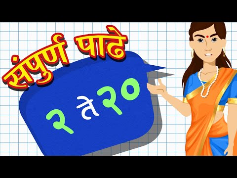 Table of 2 to 20 in Marathi | Multiplication Tables in Marathi Language| 2to20 चा पाढा