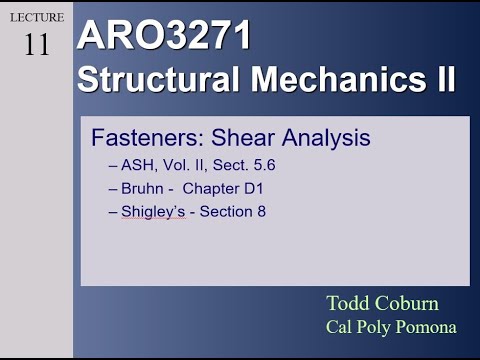 Aero Strength II: L-11 Fasteners - Shear Loading