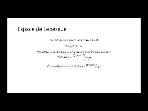 Intégration au sens d'une mesure partie 32 : Espace de Lebesgue