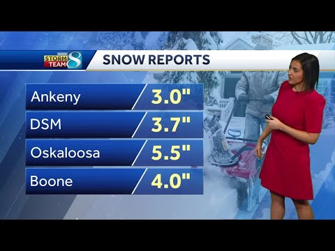 Snow totals: Here's a look at how much snow has fallen in central Iowa so far