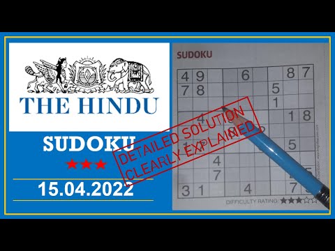 How to Solve 3 Star Hindu  Sudoku Apr 15, 2022 -  Step By Step Solution