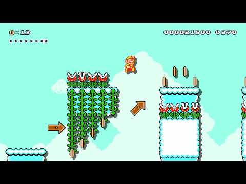 ☆★Piranha sky above the desert★☆ by Lionaris 🍄 Super Mario Maker 2 #aim 😶 No Commentary