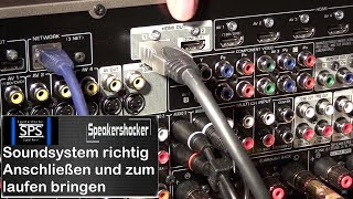 Soundsystem richtig anschließen und zum laufen bringen. Verstärker anschließen