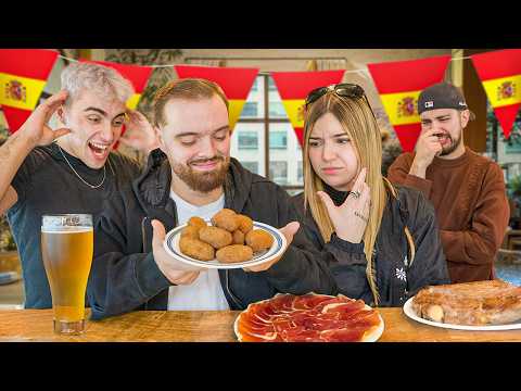 PROBANDO COMIDA ESPAÑOLA CON IBAI, JUAN Y KARCHEZ 🇪🇸🍴