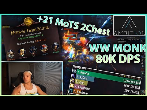 AMBITION +21 MOTS TWO CHEST, WW MONK 80K DPS!| Daily WoW Highlights #160 |
