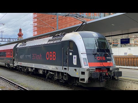 Bereitstellung RJX 567 + Abfahrt RJX 167/567 mit ÖBB 1216.025 "World Record" | Feldkirch [4K]