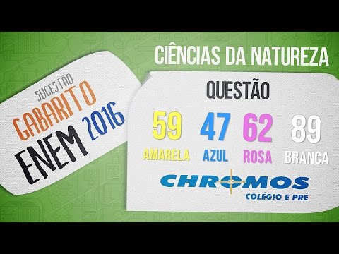 Gabarito ENEM 2016 CHROMOS - Prova Amarela: Questão 59